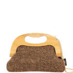 Τσαντάκι clutch με ξύλινη χειρολαβή Modissimo