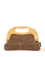 Τσαντάκι clutch με ξύλινη χειρολαβή Modissimo